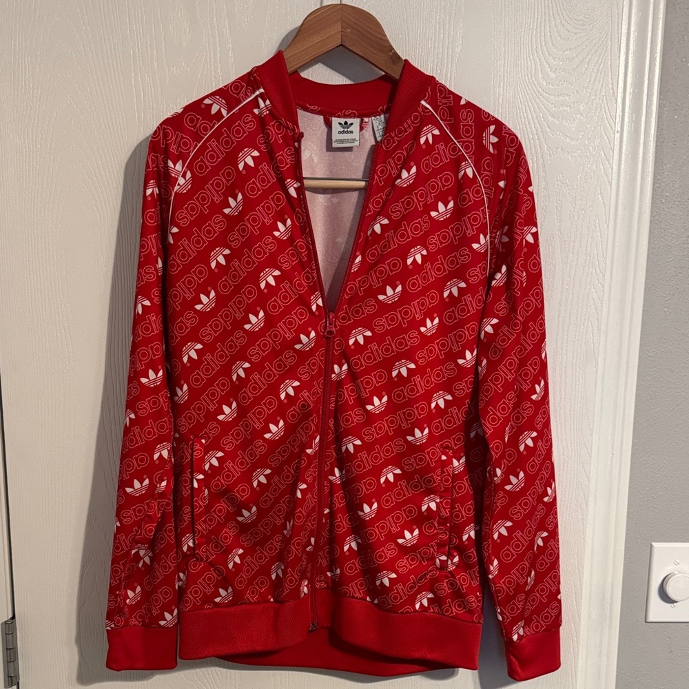 Adidas Bold Red Logo Jacket